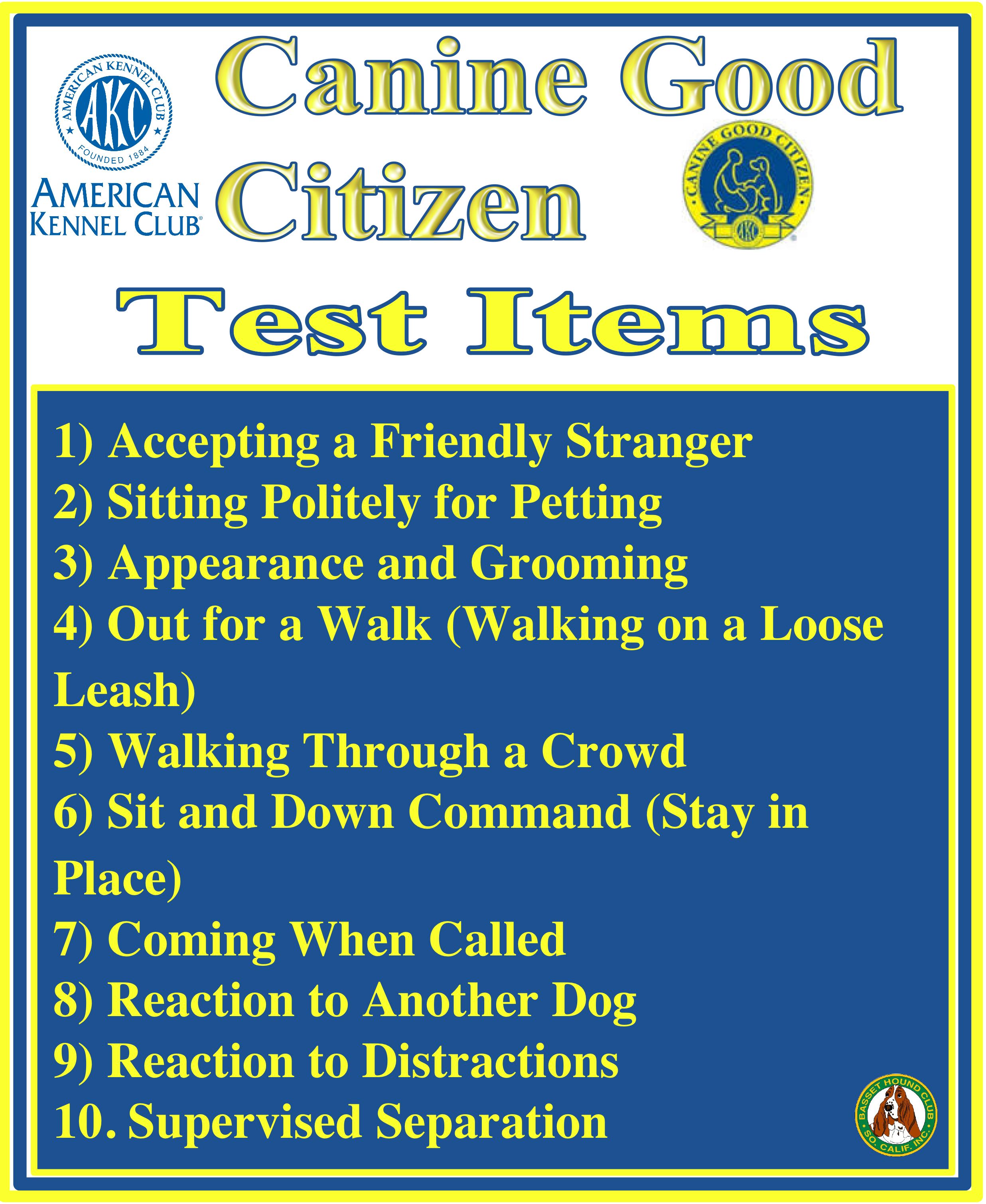 Canine Good Citizen | Basset Hound Club of Southern California | BHCSC